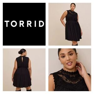Torrid Black Lace Detail Women's Dress